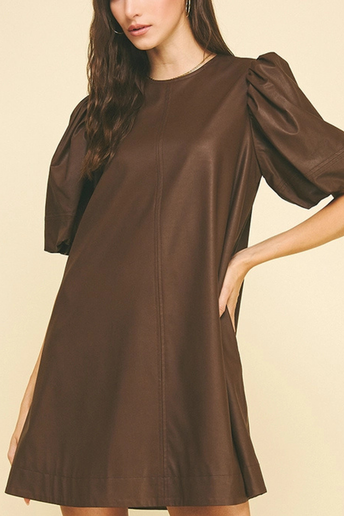 Casual Faux Leather Dress