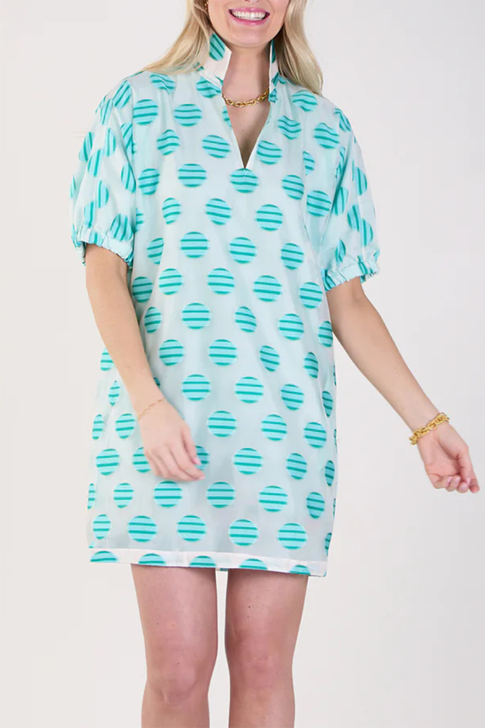 Polka Dot Print Pocket Dress