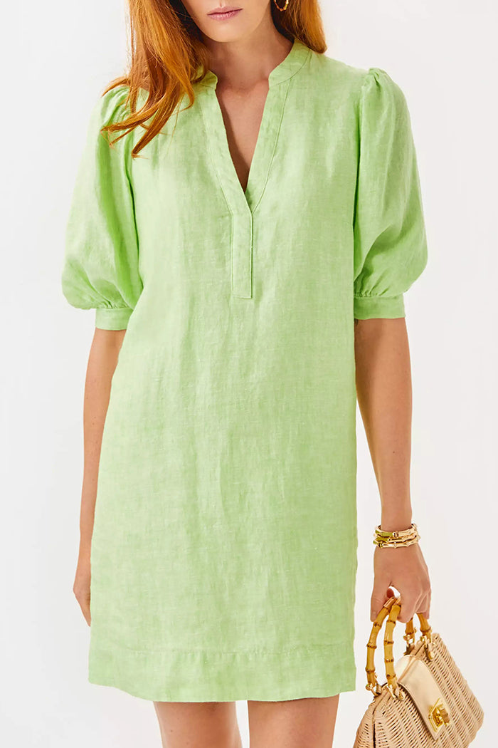 Casual Puff Sleeve Mini Dress