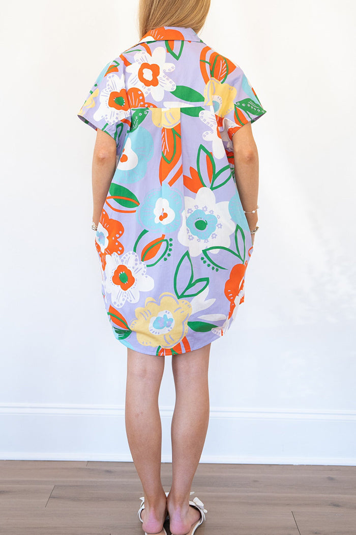 Short Sleeve Pocket Floral Dress