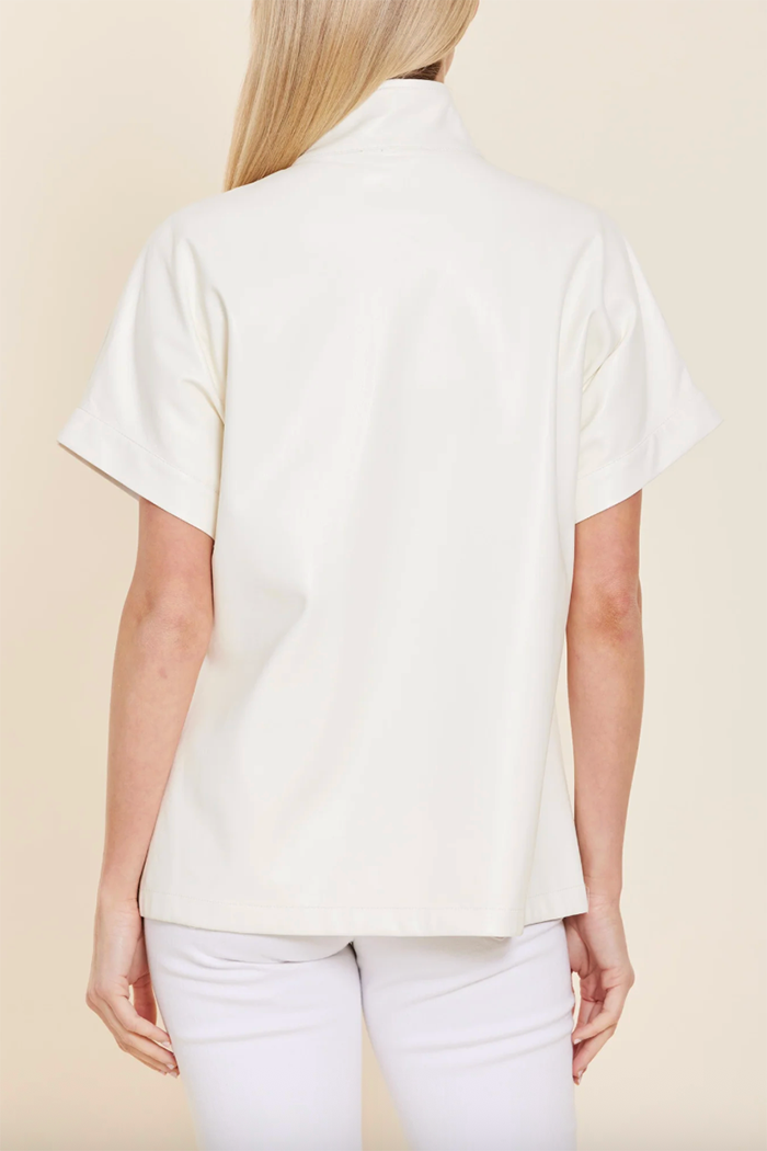 Faux Leather Zip Up Top