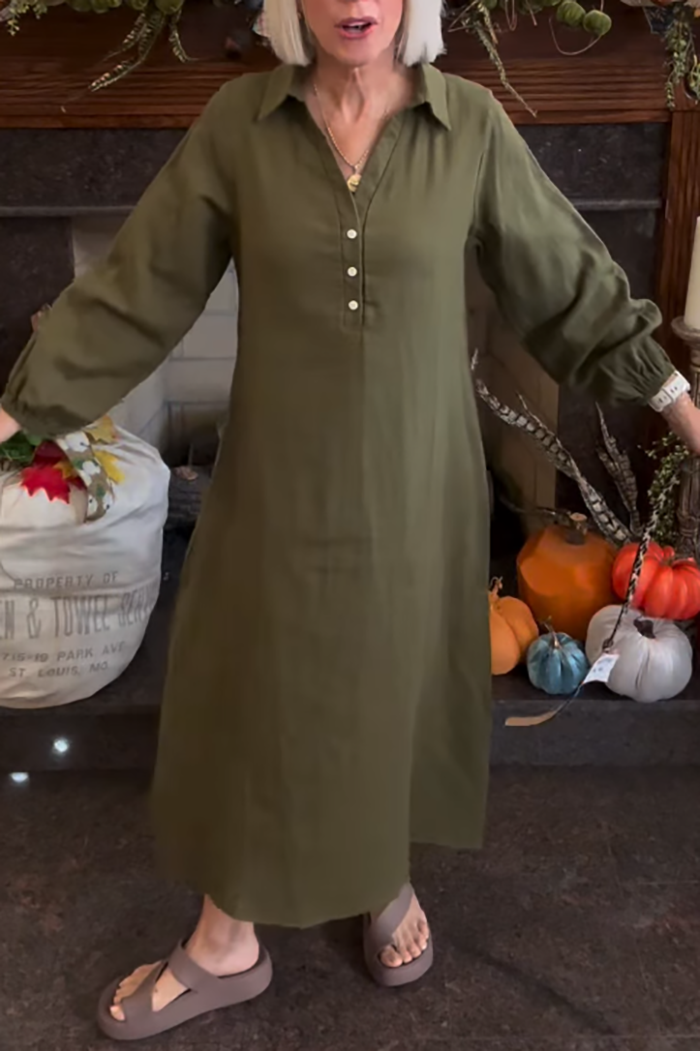 Casual Balloon Sleeve Dress