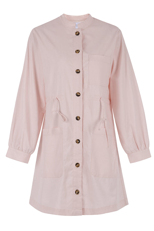 Waist Drawstring Pocket Dress