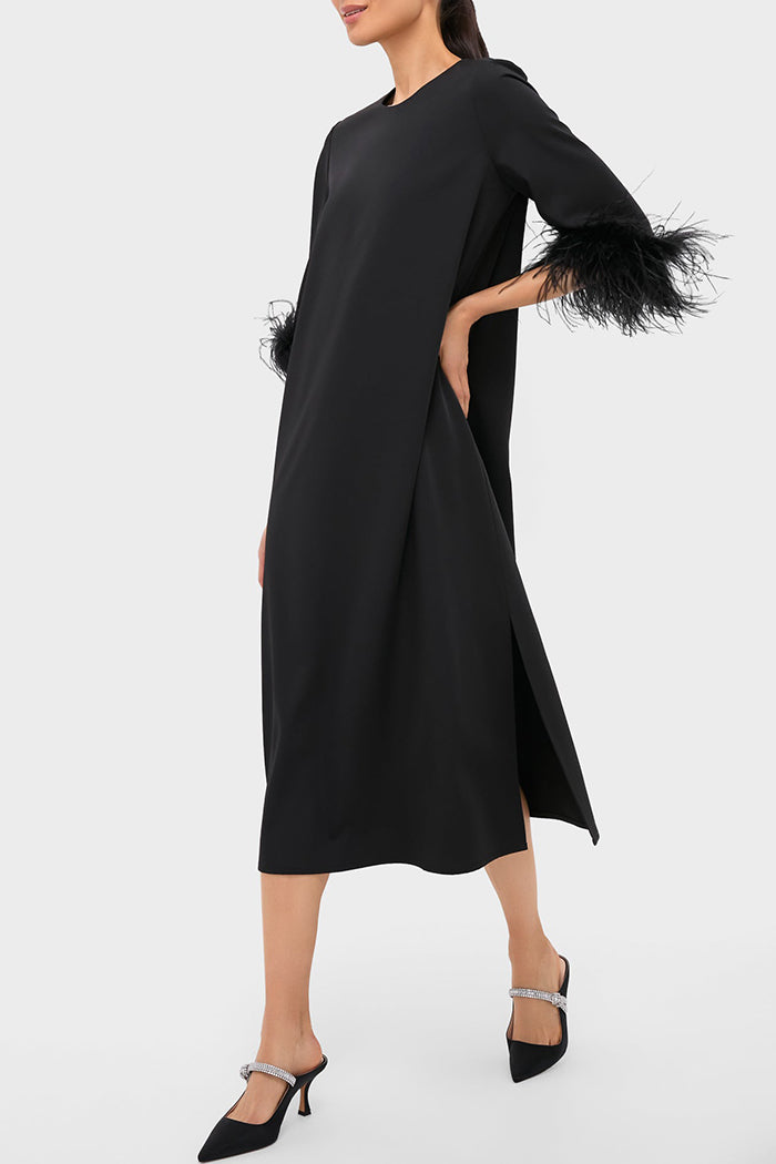 Casual Feather Decoration Dress