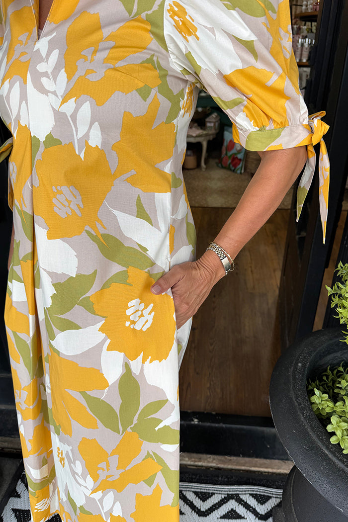Yellow Floral Maxi Dress