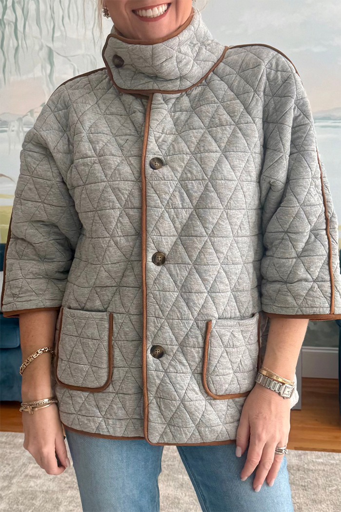Trim Quilted Pocket Jacket