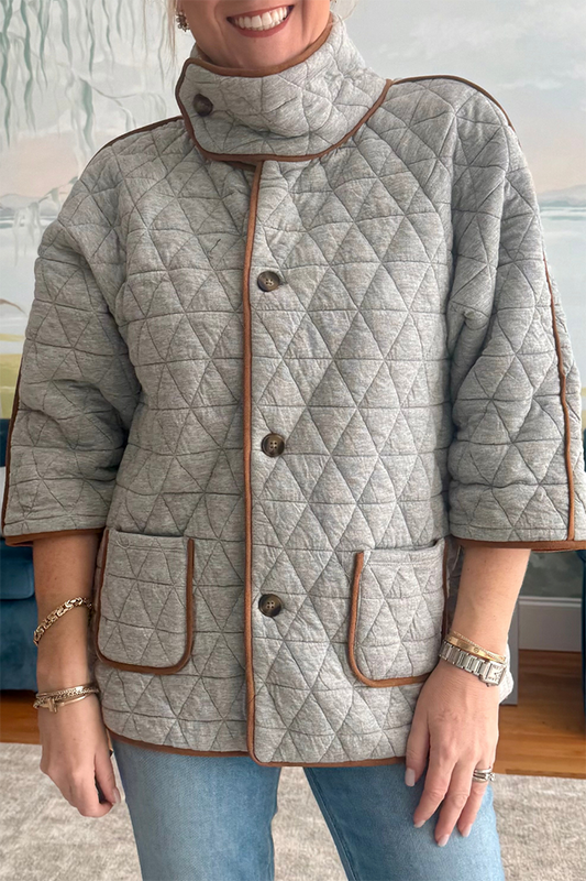 Trim Quilted Pocket Jacket