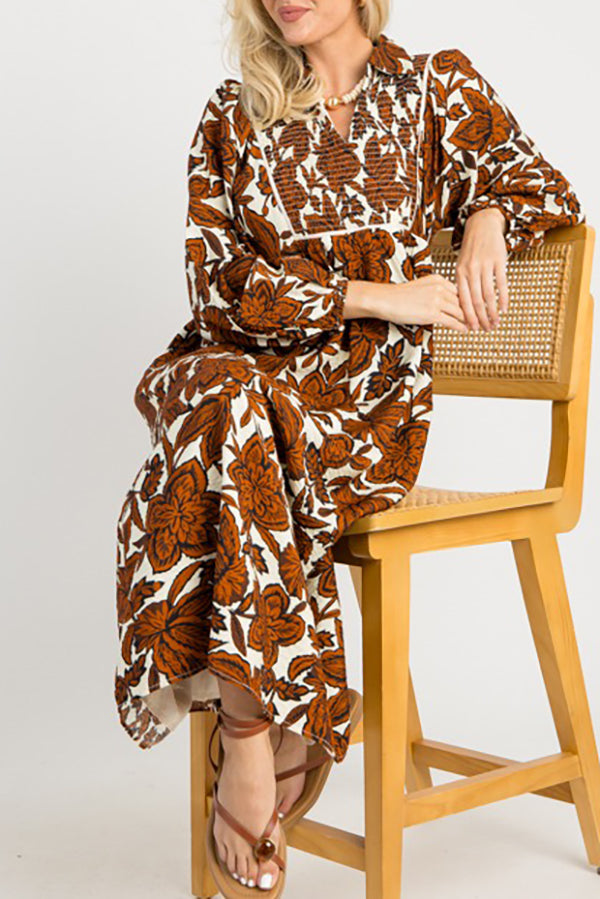 Autumn Blooms Maxi Dress