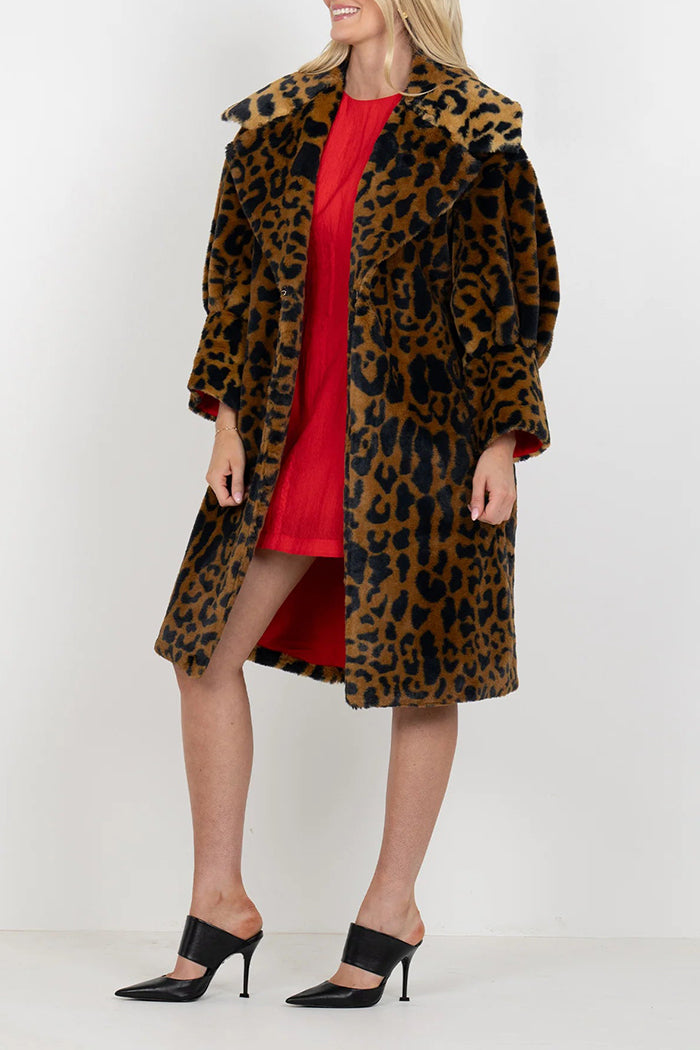 Leopard Pocket Long Coat