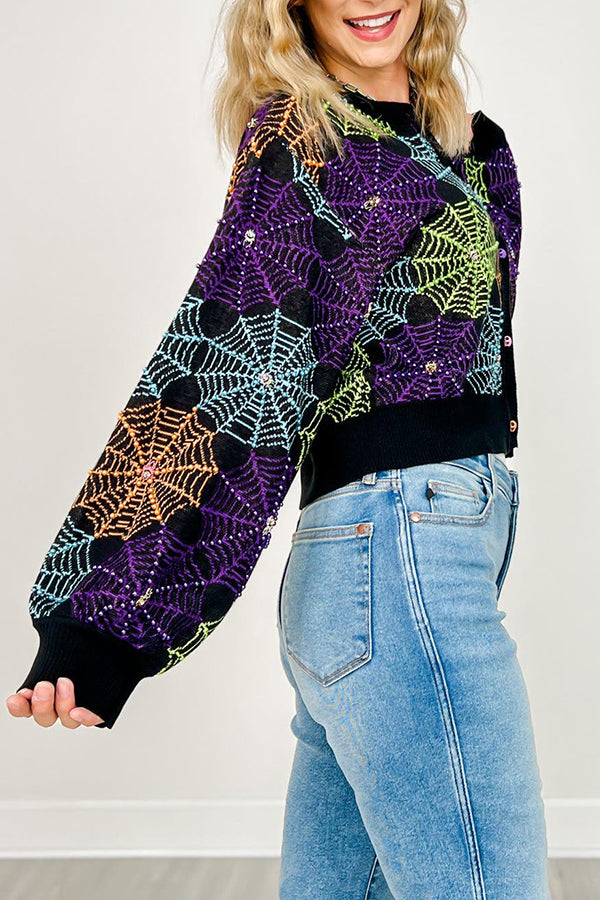 Spiderweb Button Up Sweater