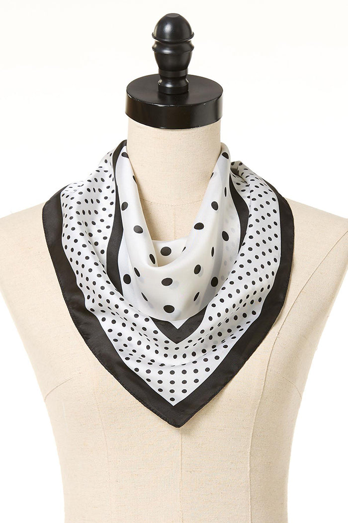 Polka Dot Patterned Square Scarf