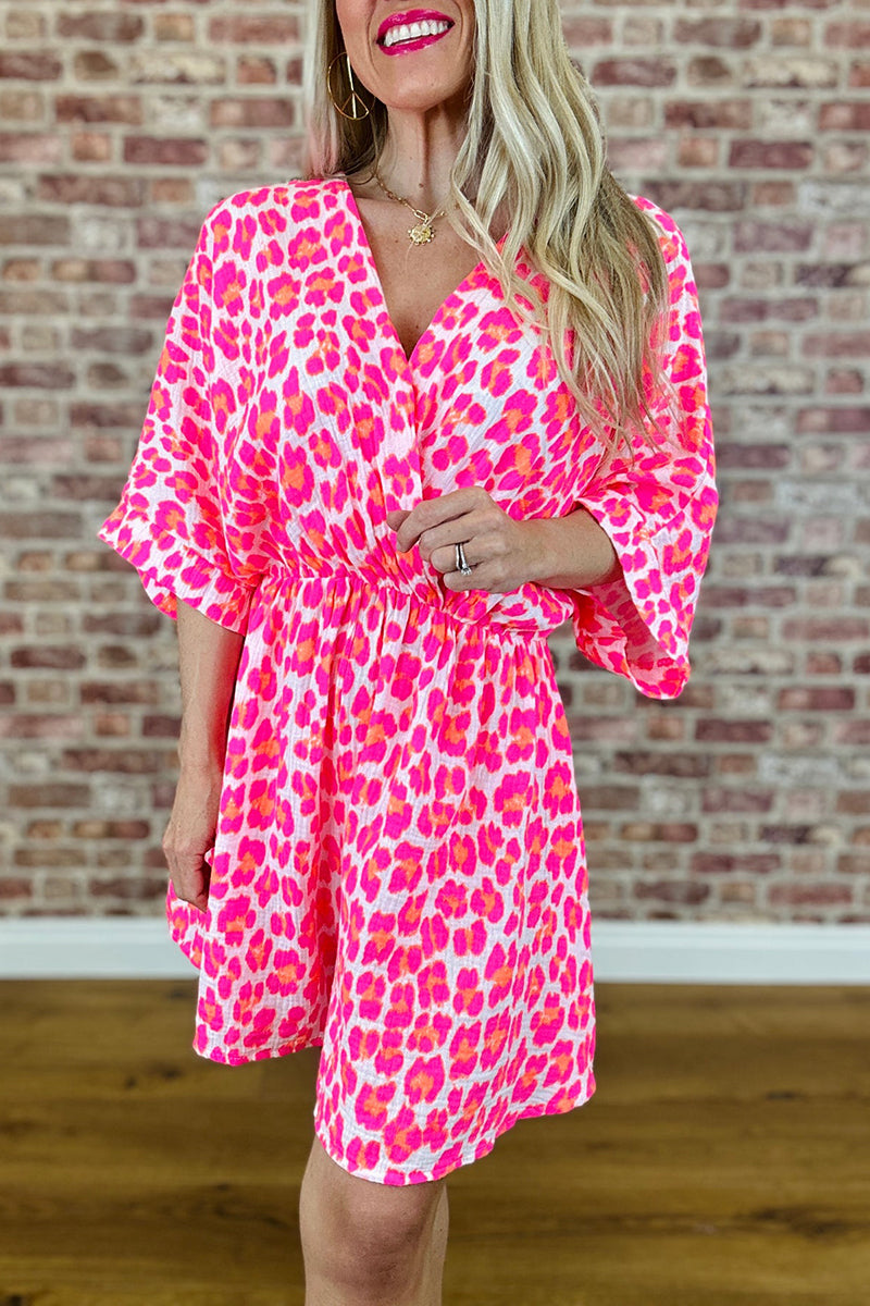 Casual V-Neck Leopard Romper