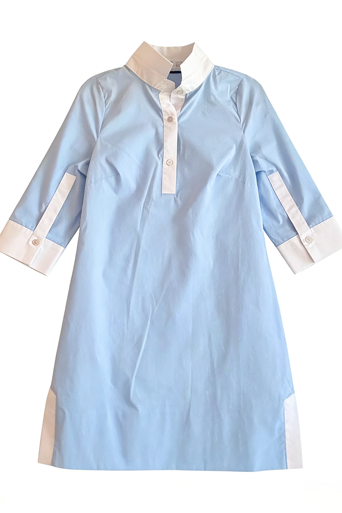 Contrast Trim Pocket Dress