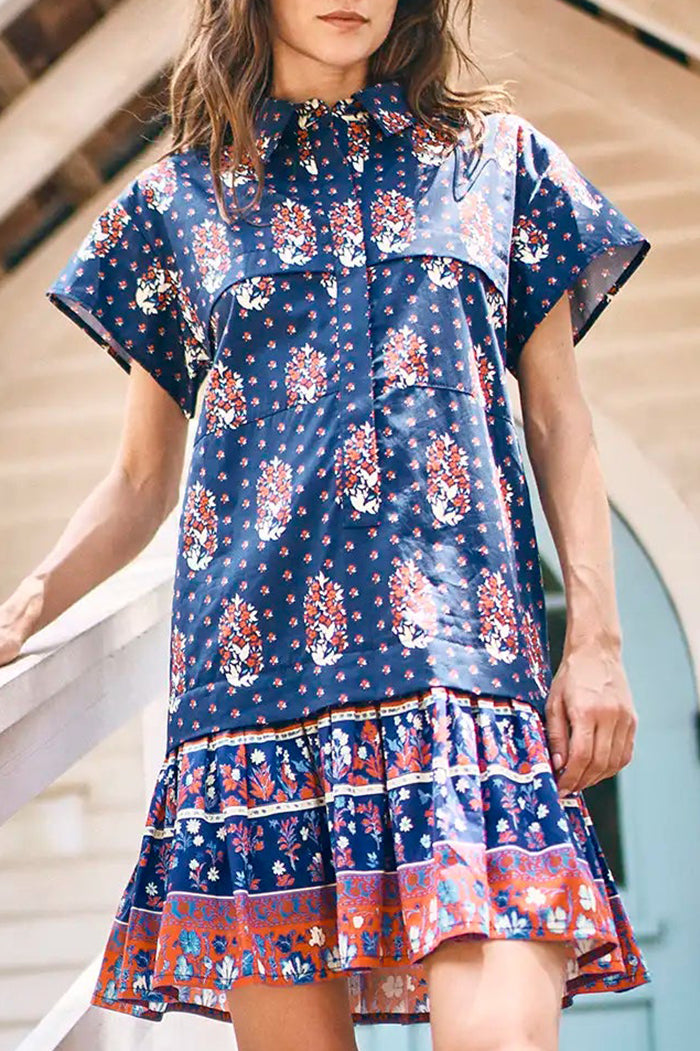 Casual Retro Printed Dress