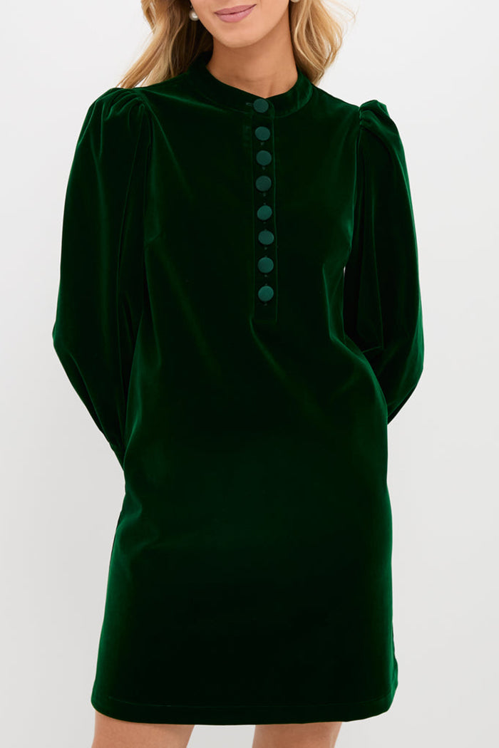 Casual Velvet Button Dress