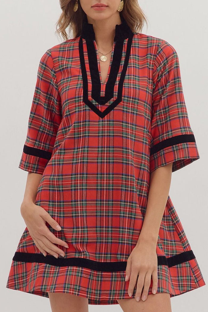 Casual Plaid Tunic Dress