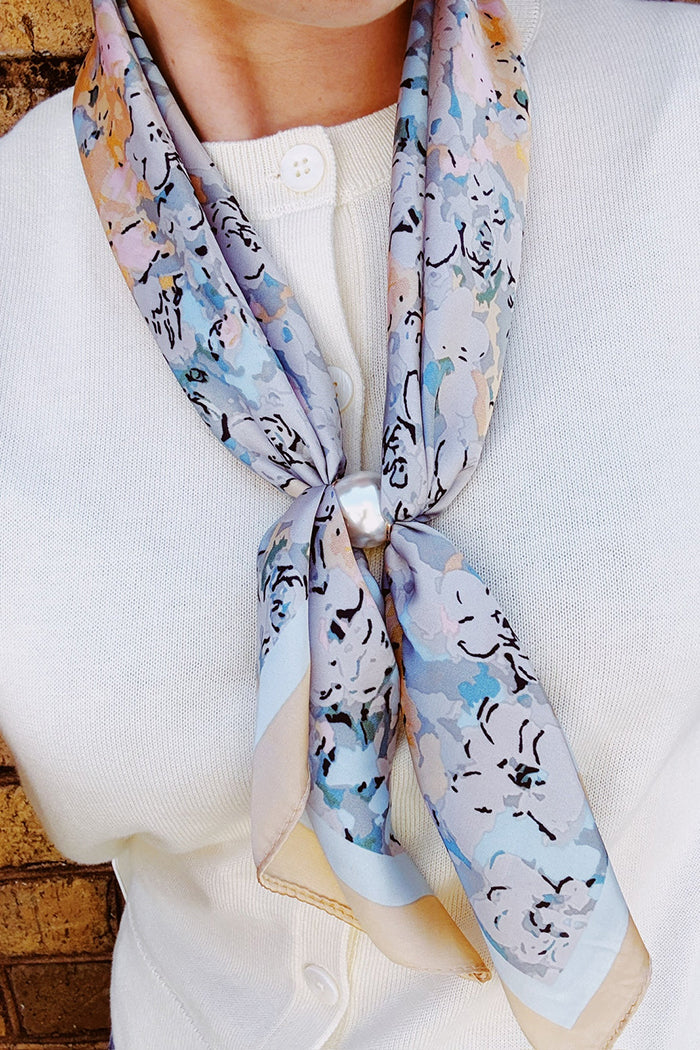 Magnetic Pearl Scarf With Ring