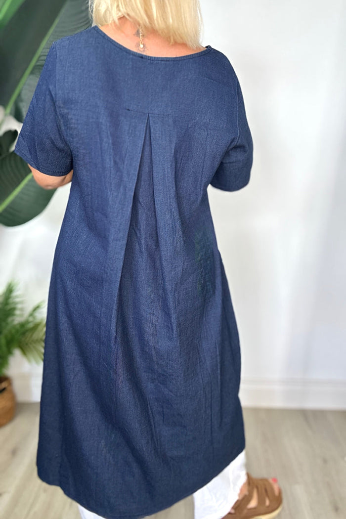 Casual Denim Midi Dress