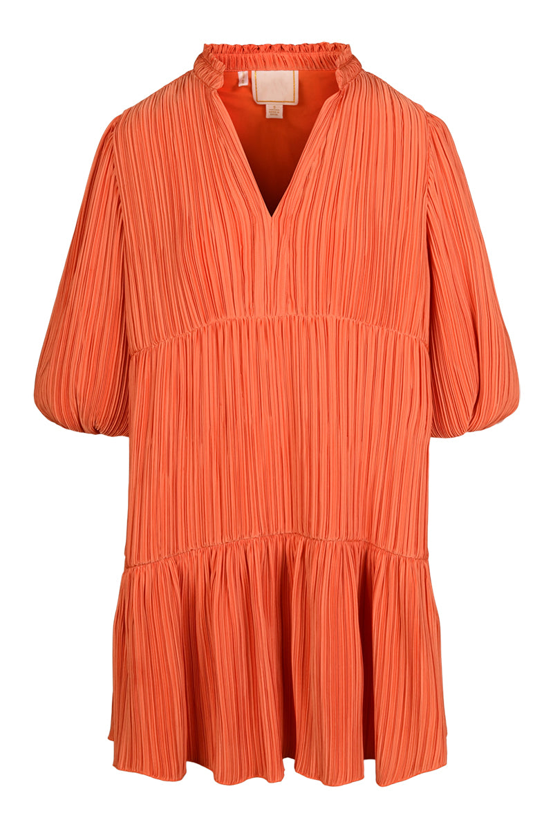 Wrinkle Resistant Crinkle Fabric Pockets Dress