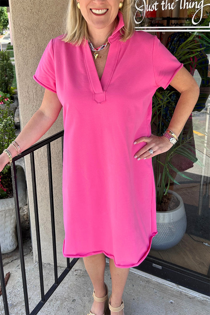 Sporty Chic V-Neck Dress