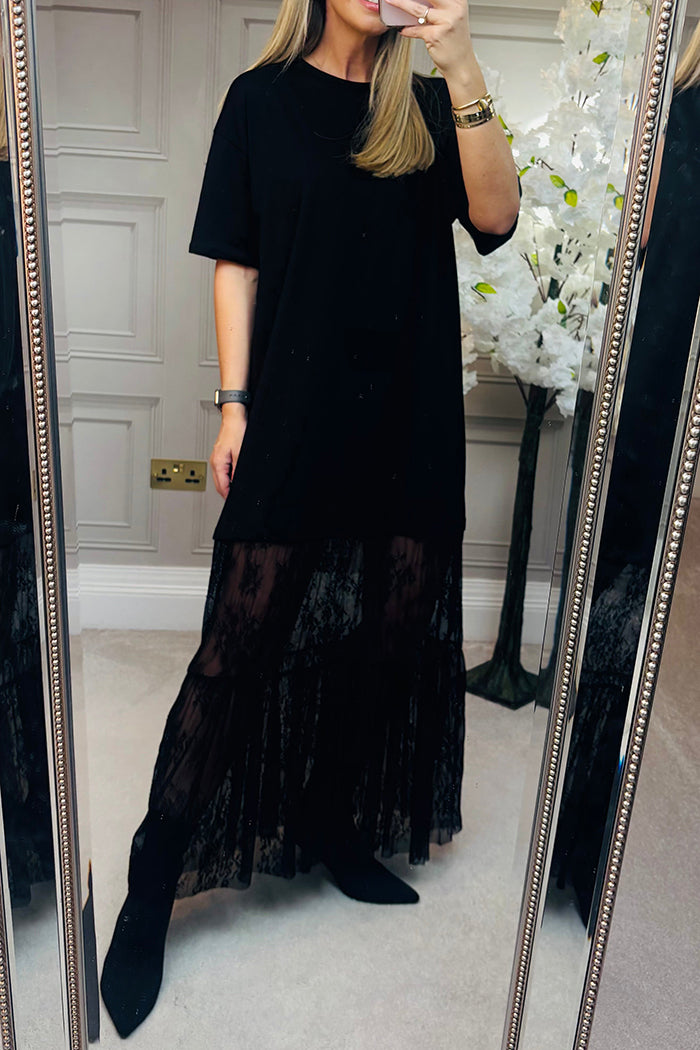 Lace T Shirt Style Dress