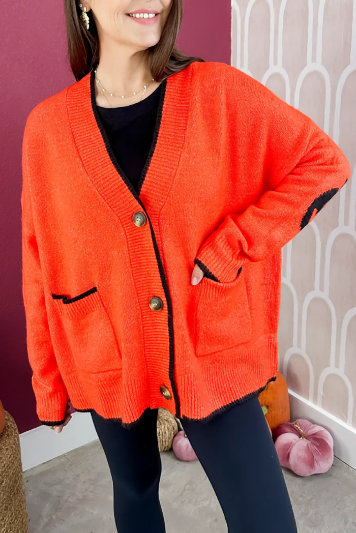 Casual Pocket Button Cardigan