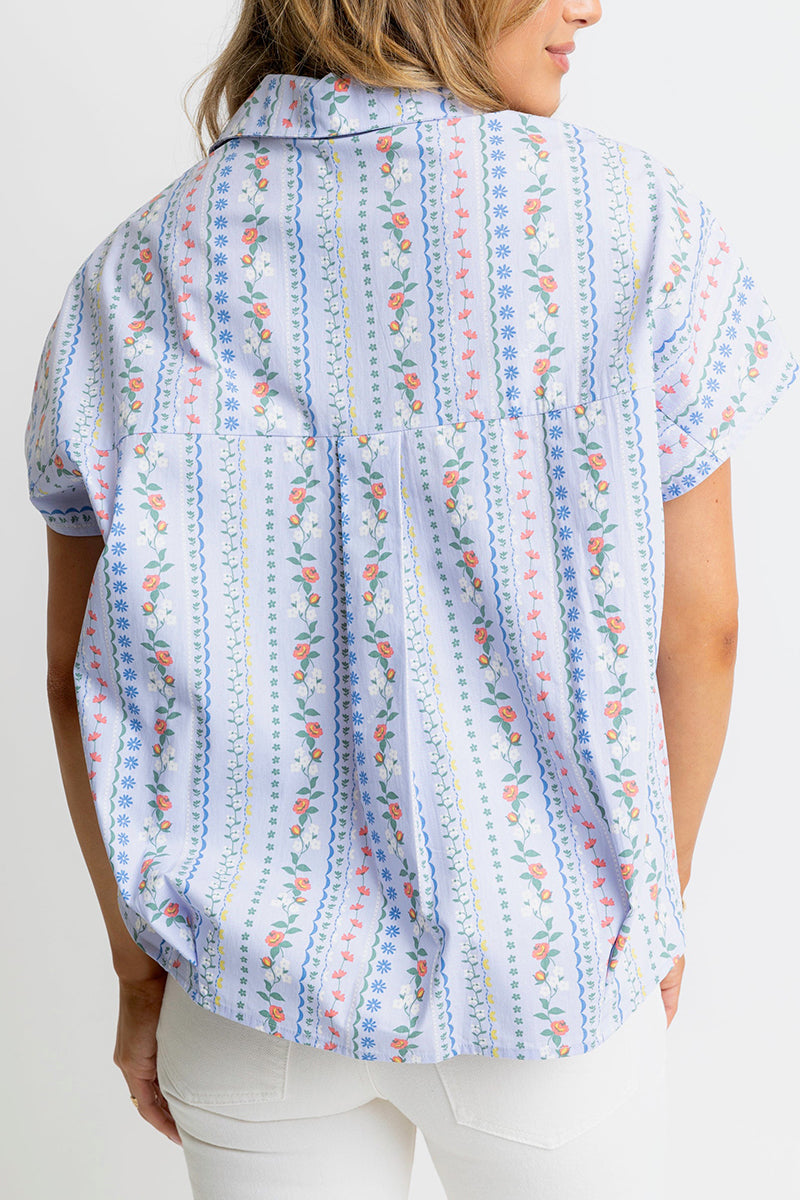 French Vine Floral Collar Top