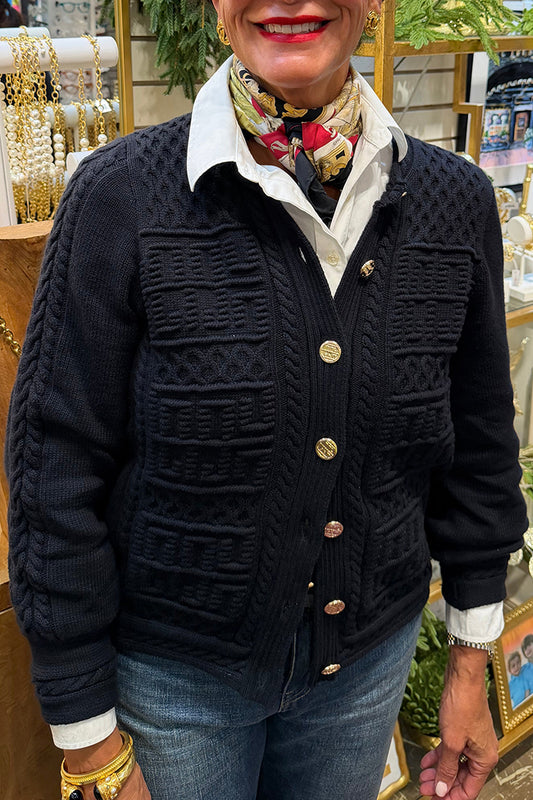 Casual Gold-Button Cardigan