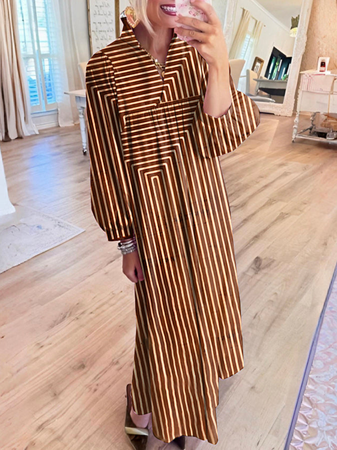 Casual Stripes Maxi Dress