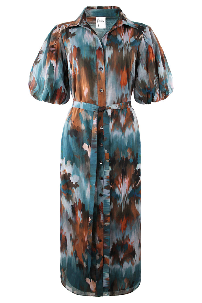 Bold Printed Puff Sleeve Dress