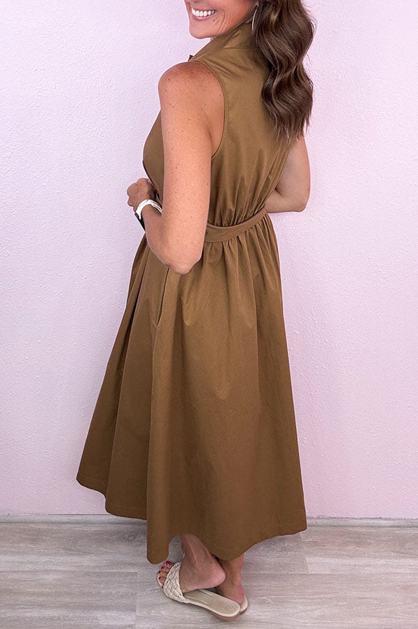 Removable Belt Pocket Dress