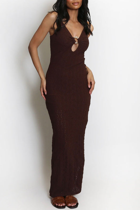 Golden Ring Cut Out Suspender Dress