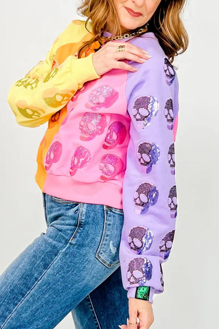 Casual Skull Sequined Top