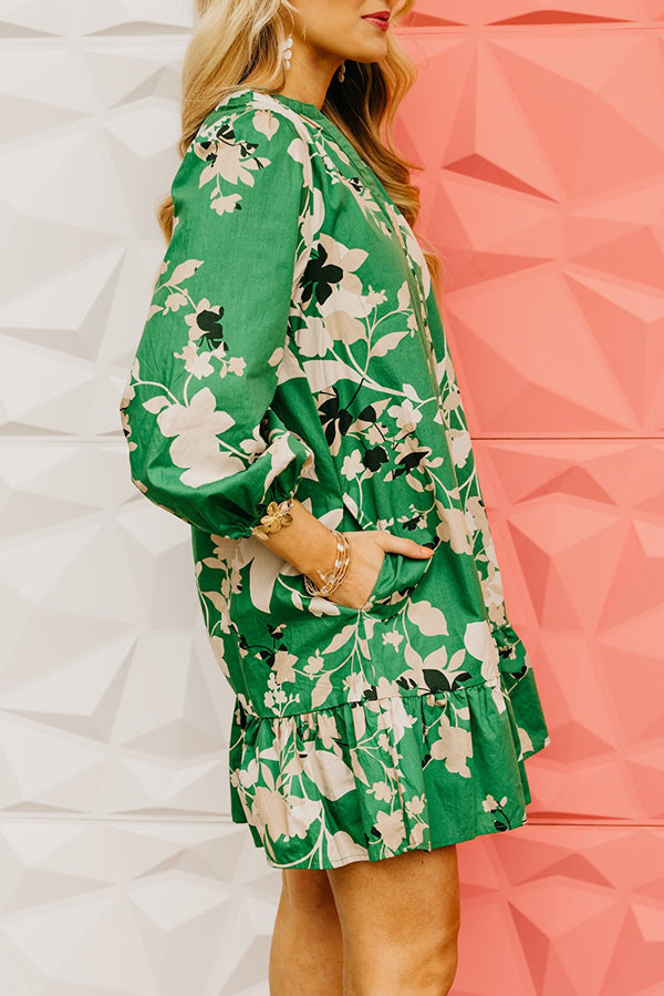 Floral Pleated Hem Dress