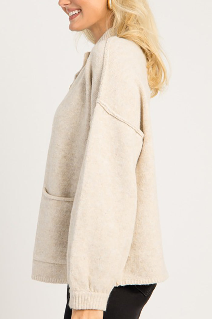 Casual Button Pocket Cardigan