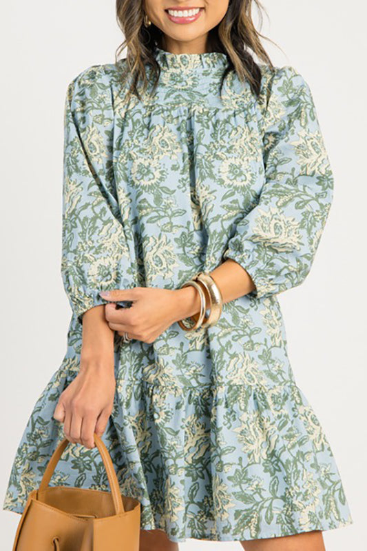 Side Pockets Floral Dress