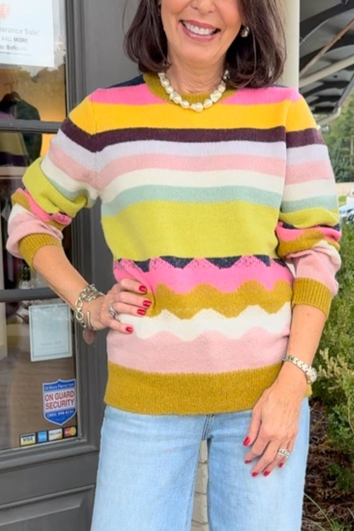 Casual Wavy Striped Sweater