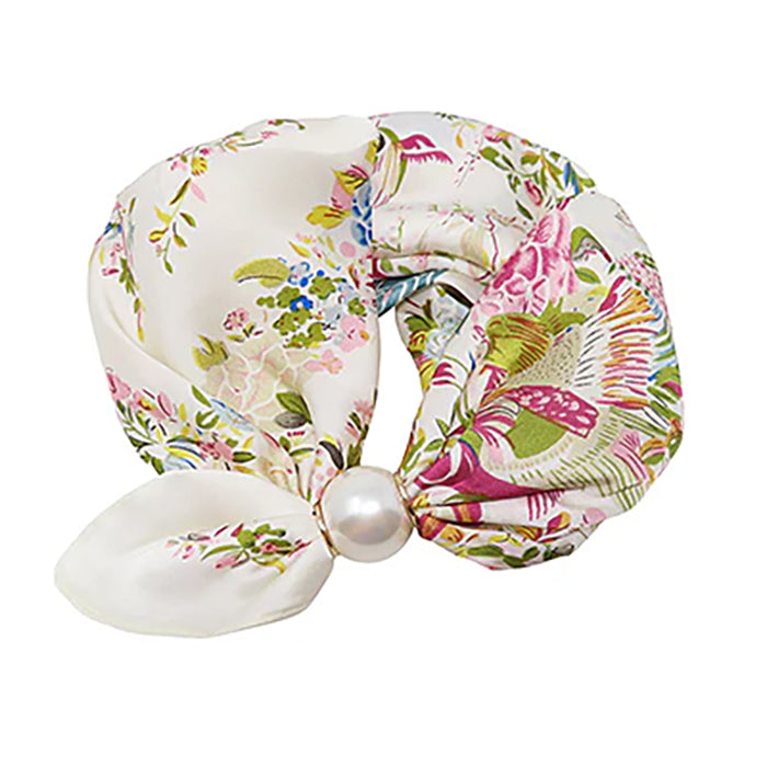 Pearl Magnet Floral Scarf Necklace