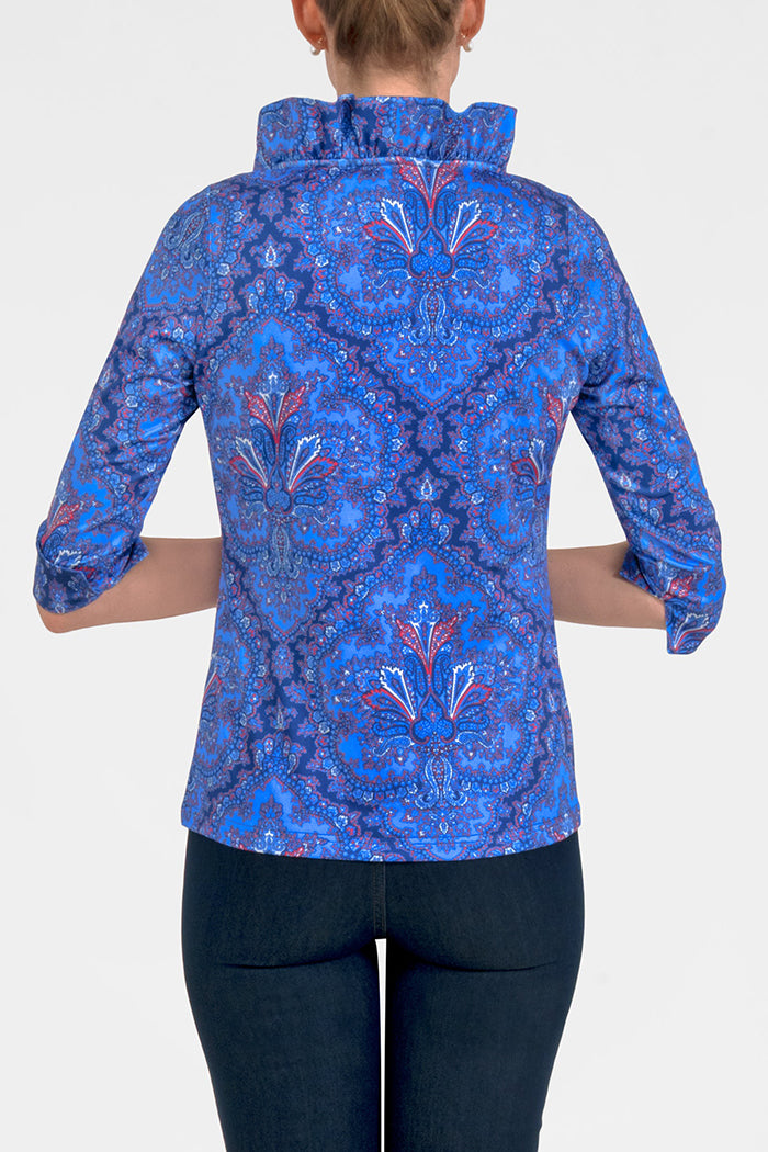 3/4 Sleeve Ruffneck Top
