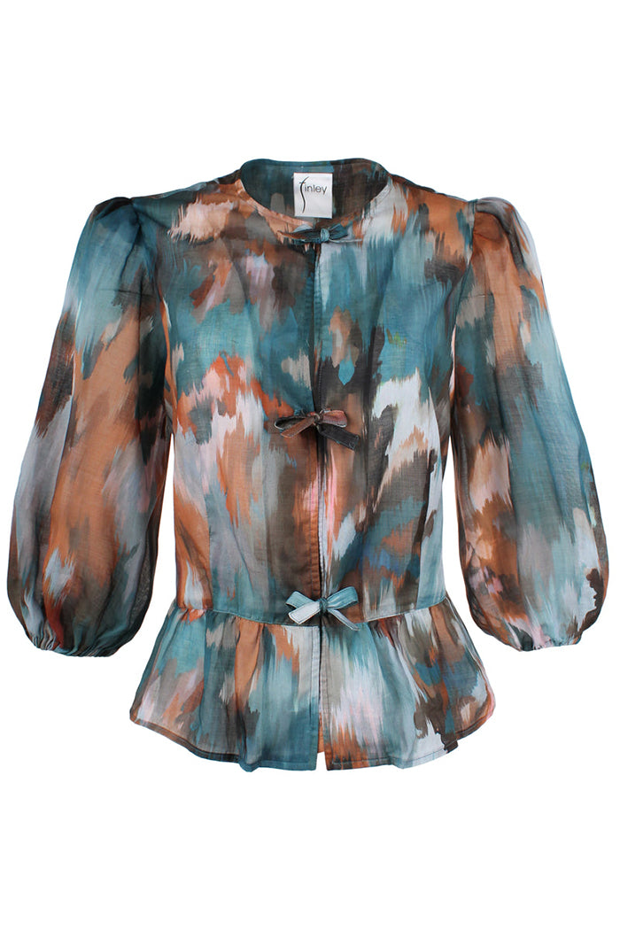 Bold Print Cotton Voile Blouse