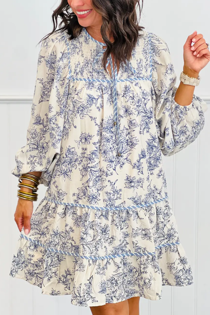 Casual Floral Tiered Dress