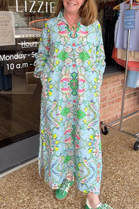 Casual Pocket Side Fork Dress