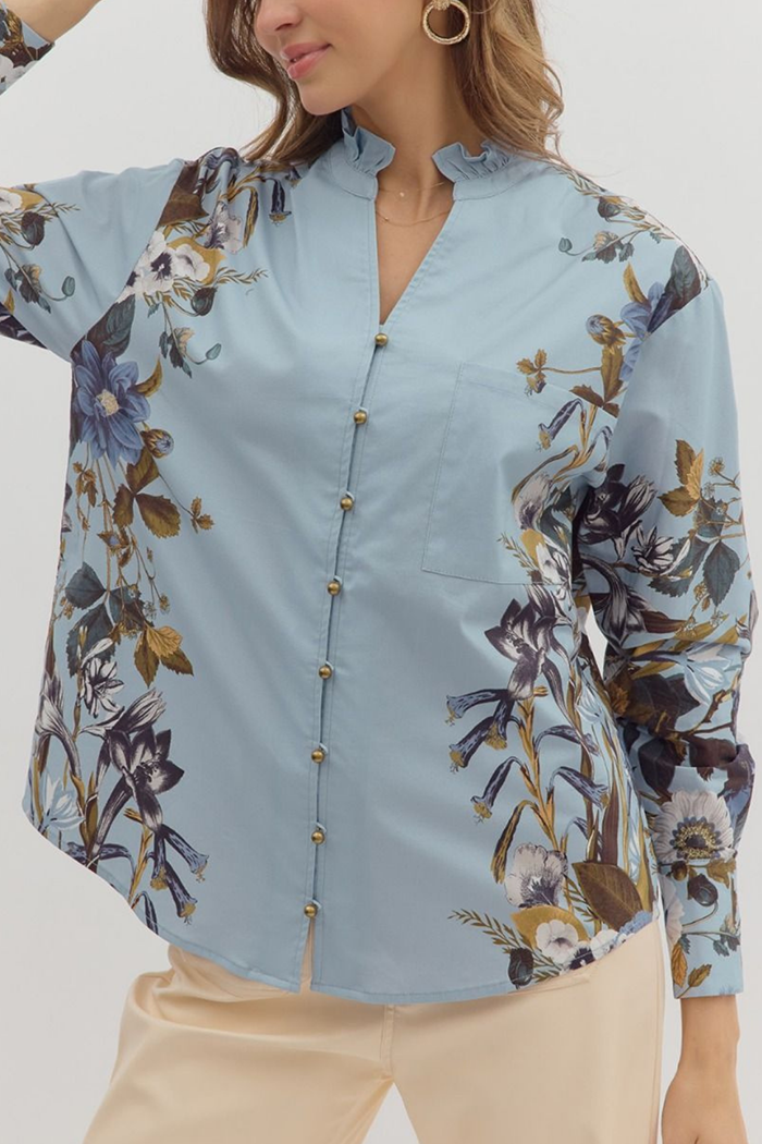 Delicate Florals Button Blouse