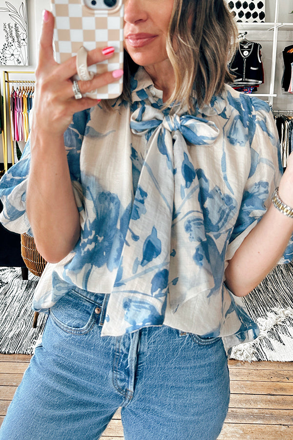 Tie Detail Floral Top