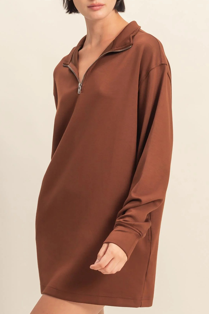 Casual Solid Color Zipper Sweatshirt