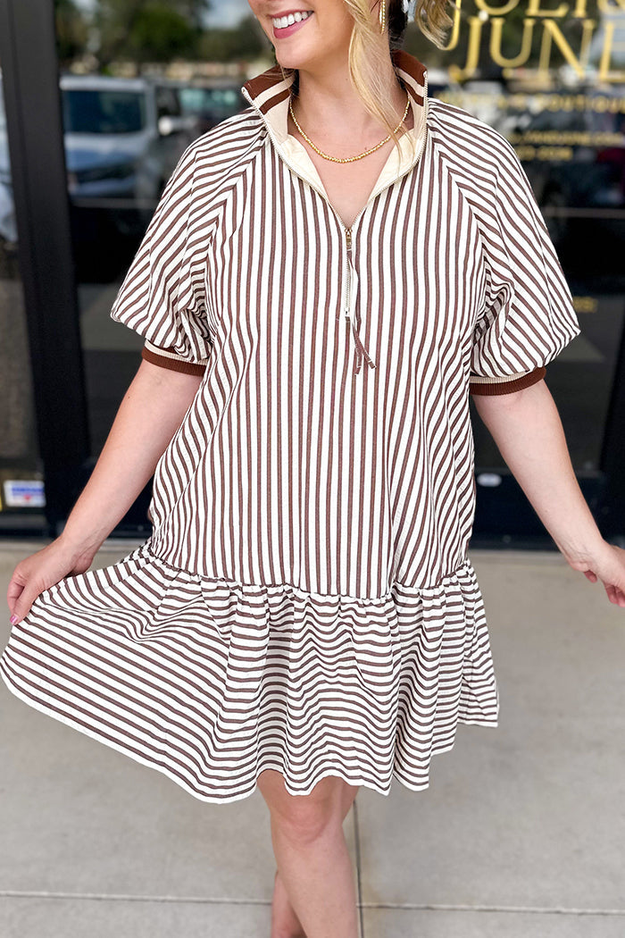 Casual Striped Pocket Dress