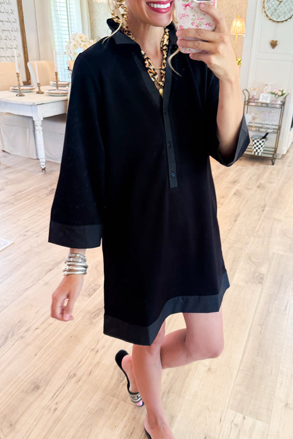 Solid Color Shirt Dress