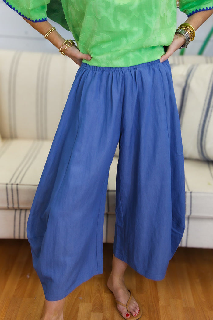 Casual Elastic Waist Balloon Wide Leg Pants