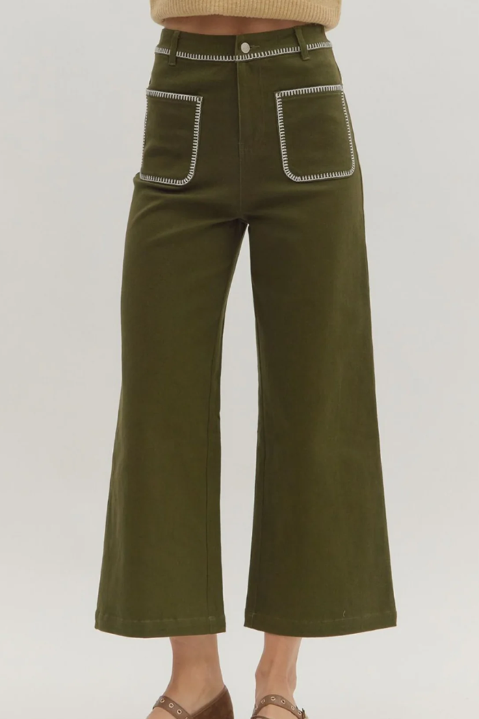 Loop Stitch Flare Denim Pants