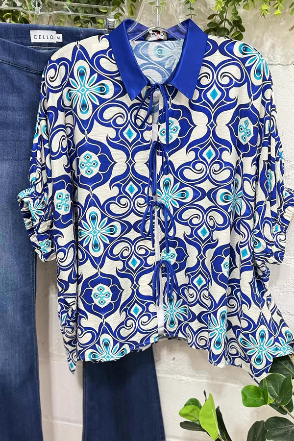 Casual Medallion Print Top